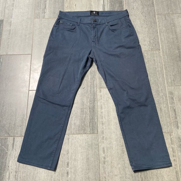 7 For All Mankind Men’s Luxe Performance The Straight Jeans Blue Size 36x30 - Picture 1 of 8